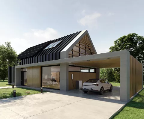 Einfamilienhaus mit Solarpanels Mayer Burger